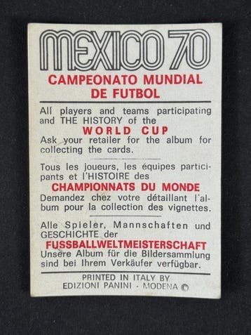1970 Panini Mexico 70 World Cup, - Peru: Angel Eloy Campos -, Verzamelen, Nieuw