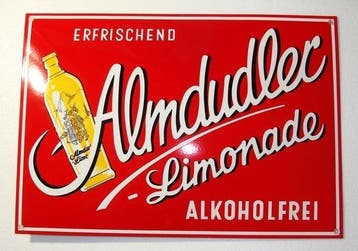 Almdudler - Almdudler limonade - Emaille bord - Emaille