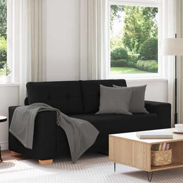 vidaXL Loveseat bank / zetel 180x77x82 cm stof zwart, Verzenden, Nieuw