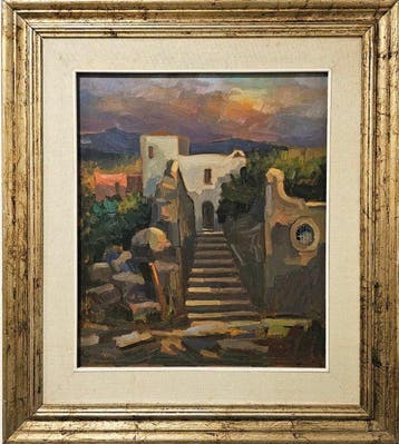 Enrico Bonè (1928 - 2006) - Paesaggio di Agropoli