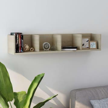 vidaXL Cd-wandschap 100x18x18 cm bewerkt hout sonoma, Verzenden, Nieuw