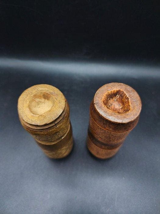 Boîte (2) - Bambou - Porte-médicament, Antiquités & Art, Art | Art non-occidental