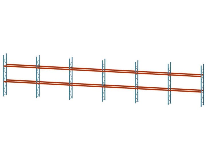 Palletstelling 22,2m - 7 staanders 3960 + 24 liggers 3600 mm, Articles professionnels, Aménagement de Bureau & Magasin | Entrepôt, Rayonnage & Stockage