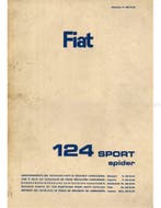 1967 FIAT 124 SPORT SPIDER CARROSSERIE ONDERDELENHANDBOEK