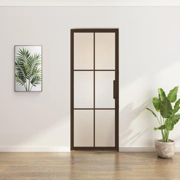 Stalen taatsdeur - Brons - 6 Vlaks - Matglas, Minder dan 80 cm, Overige typen, Nieuw, Metaal