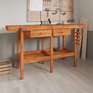 vidaXL Werkbank met lades en bankschroeven 162x62x83 cm, Doe-het-zelf en Bouw, Verzenden, Nieuw