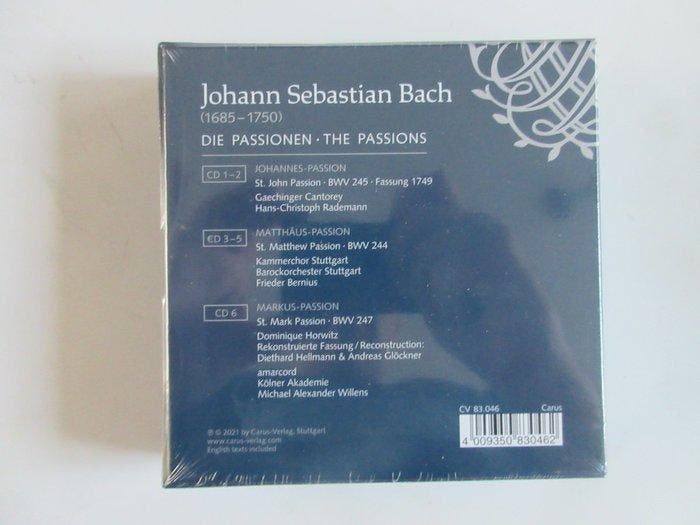 Johann Sebastian bach - Die Passionen / The Passions (6 cd, Cd's en Dvd's, Vinyl Singles