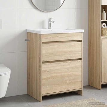 vidaXL Badkamer Onder Het Wastafel Kast Sonoma Eiken 56 x, Verzenden