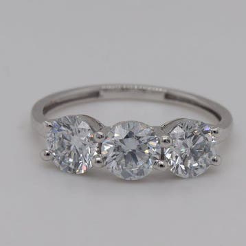Zonder minimumprijs - Ring - 14 karaat Witgoud - 2.14ct. tw., Nieuw