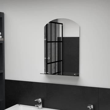vidaXL Wandspiegel met schap 40x60 cm gehard glas, Huis en Inrichting, Verzenden, Nieuw