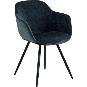 De Rebellenclub Alunda Eetkamerstoel - Donkerblauw Met Zwart, Huis en Inrichting, Verzenden, Nieuw, Blauw