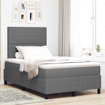vidaXL Boxspring bed Lichtgrijs en wit 120 x 190 cm Corduroy, Verzenden, Nieuw