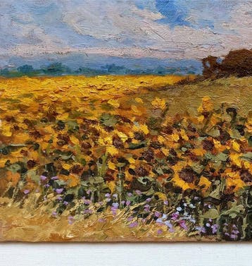 Ernesto Scudiero (1938) - Sunflowers field - Tuscany