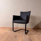 Leren eetkamerstoel Star, Rancho leer Nero, sledepoot -, Huis en Inrichting, Stoelen, Ophalen of Verzenden, Nieuw, Leer, Eén