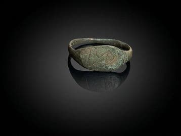 Viking periode Brons Zeldzame Viking-bronzen ring met