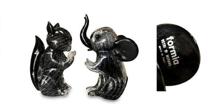 Formia Vetri di Murano - Beeldje - Pareja de figuritas de, Antiek en Kunst, Antiek | Glaswerk en Kristal