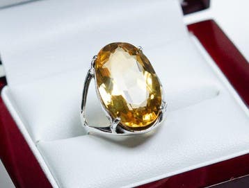Sans prix de réserve - Bague - Argent 925 - 11,00 ct citrine