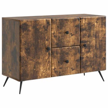 vidaXL Dressoir met lade Gerookt eiken 89 x 34,5 x 60 cm, Verzenden, Nieuw