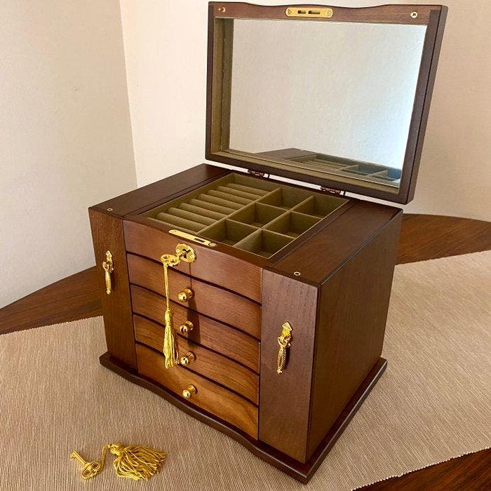 Boîte à bijoux - Bois - Box Gioelli 5 Étages, Antiquités & Art, Art | Objets design