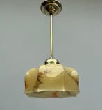 Plafondlamp - Messing, Glas - Plafondlamp van messing met