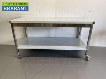 HCB RVS Verrijdbare Werktafel Tafel op wielen 160 x 70 x 85, Ophalen of Verzenden, Nieuw in verpakking