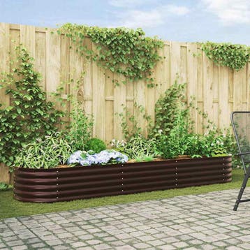 vidaXL Verhoogd bed Bruin 320 x 80 x 44 cm Staal, Verzenden, Nieuw
