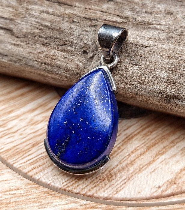 Uniek stuk juweel in 925 zilver met lapis lazuli, extra, Verzamelen, Mineralen en Fossielen