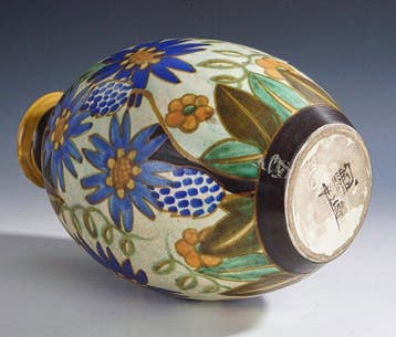 Keramis Boch - Charles Catteau - Vaas - Bolvormig model met, Antiek en Kunst