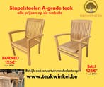 tuinstoelen in teak (A-grade) (en meer....), Verzenden, Nieuw, Teakhout, Stapelbaar