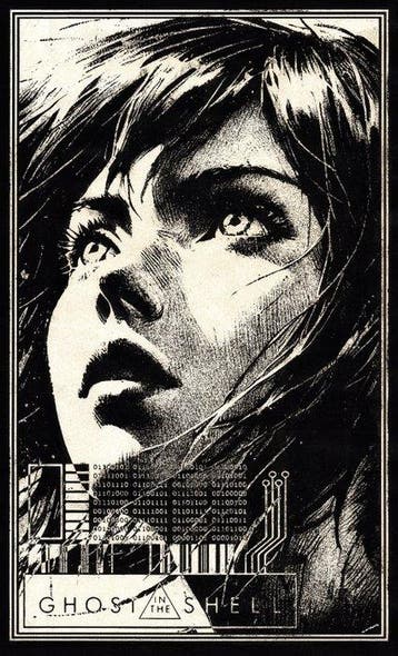 Æ (XX-XXI) - Ghost in the Shell (1995) Mixed Media Triptych