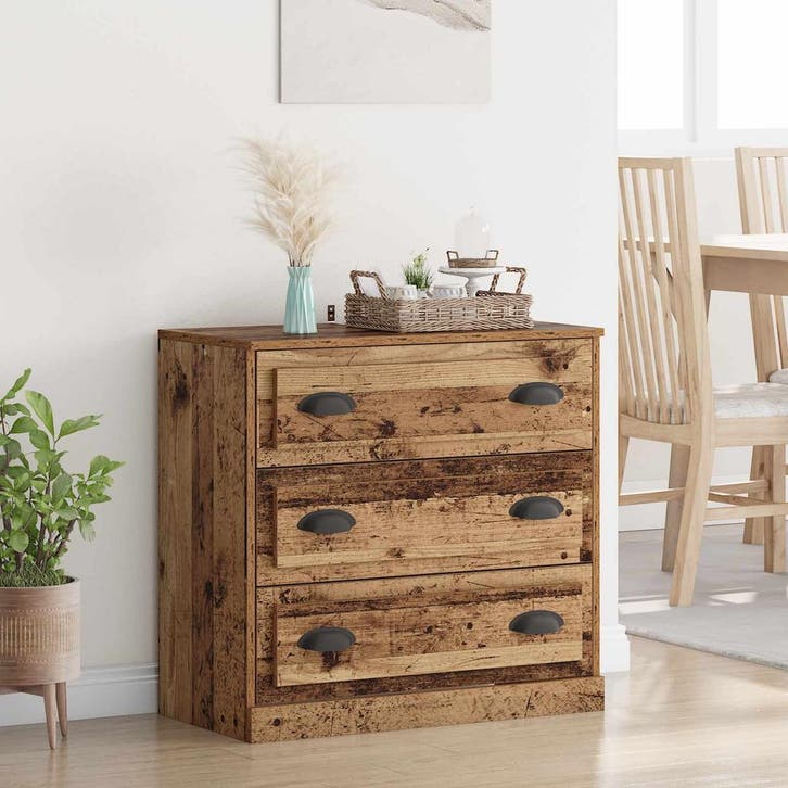vidaXL Dressoir met lade Oud Hout 70 x 35,5 x 67,5 cm, Huis en Inrichting, Kasten | Dressoirs, Nieuw, Verzenden