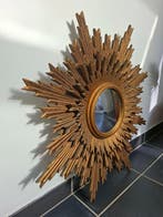 Spiegel - Hout - Houten zonnespiegel 75 cm, Antiek en Kunst