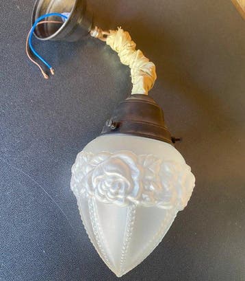 Plafondlamp - Glas - Vaseline glazen lamp