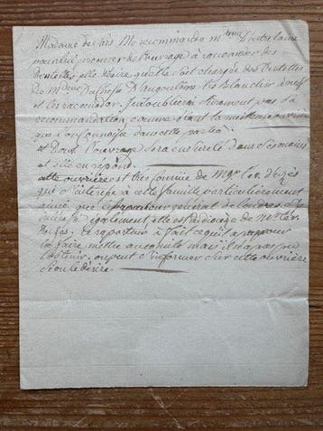 Madame de Caars - 18th-Century French Manuscript Letter of, Nieuw