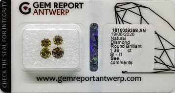 Sans prix de réserve - 4 pcs Diamant (Couleur naturelle) -, Bijoux, Sacs & Beauté, Pierres précieuses