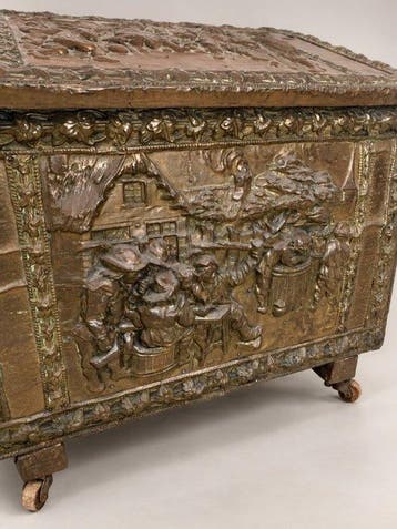 Opbergkoffer - Koper, hard hout - Decoratieve kist, Antiek en Kunst