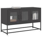 vidaXL Tv-meubel 100,5x39x60,5 cm koudgewalst staal zwart, Verzenden, Nieuw