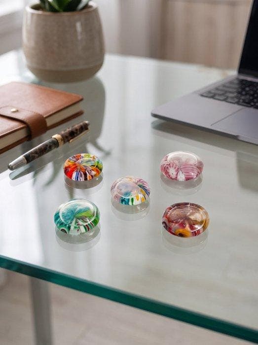 Murano - Presse-papier (5) - Glas, Murrine en bladgoud van, Antiek en Kunst, Antiek | Glaswerk en Kristal