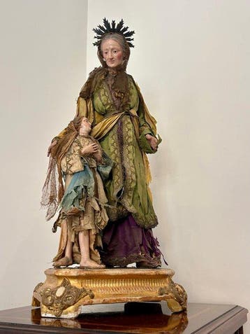 Autore Napoletano ( Napoli Italy) - sculptuur, SantAnna e, Antiek en Kunst