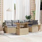 vidaXL Tuinbank Set met kussen 6 pcs beige en lichtgrijs, Verzenden, Nieuw