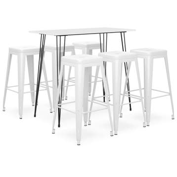 vidaXL 7-delige Barset wit, Huis en Inrichting, Complete eetkamers, Verzenden, Nieuw