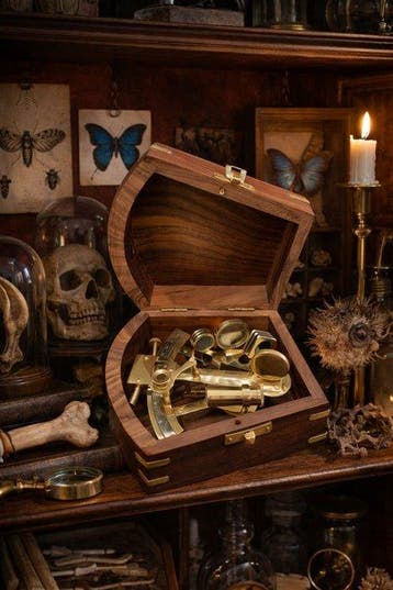 Sextant - Messing, Hout - (Large) with Luxury Box, Antiquités & Art