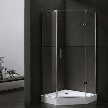 Aanbieding: Douchecabine Sanilux Joëlle vijfhoek 1 deur, Ophalen of Verzenden, Nieuw, Chroom, Douche