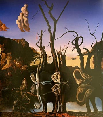 Salvador Dali (1904-1989) - SWANS REFLECTING ELEPHANTS,, Antiquités & Art