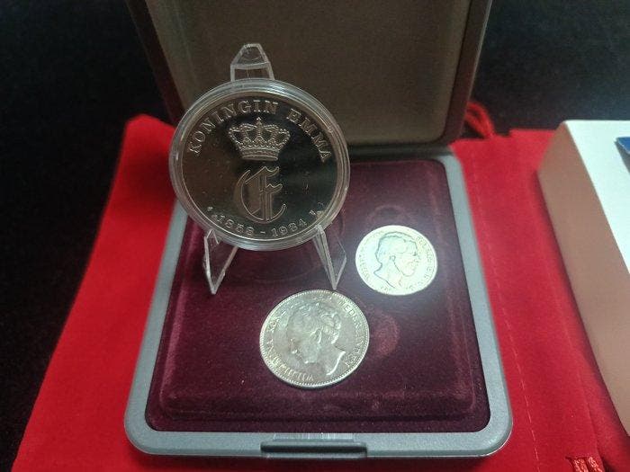 Pays-Bas. Set 3 Coins Nederland, Koningin Emma, Silver (Sans, Timbres & Monnaies, Monnaies | Pays-Bas