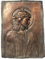 Wandbord - Koper - Gesù Cristo, Antiek en Kunst