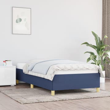 vidaXL Bedframe zonder matras 90x190 cm stof blauw, Verzenden