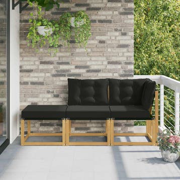 vidaXL 3 st Sectie Sofa Eenheden Massief acaciahout en, Verzenden, Nieuw