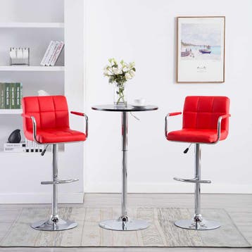 vidaXL Barstoelen 2 st kunstleer rood, Huis en Inrichting, Barkrukken, Verzenden, Nieuw