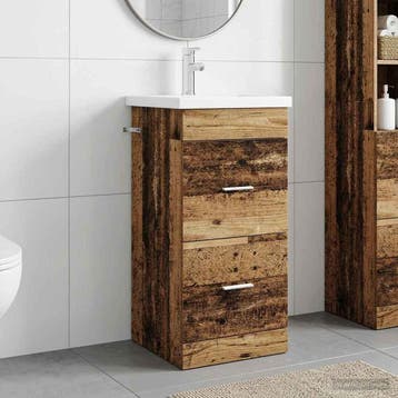 vidaXL Badkamer Vanity met Wastafel Oud hout 42 x 40 x 84,5, Verzenden, Nieuw